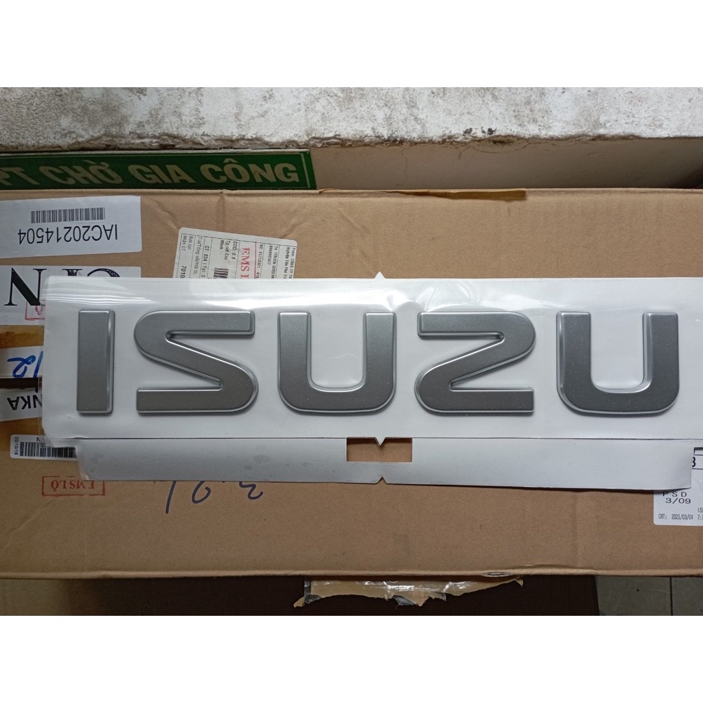 Decal ISUZU chữ nổi 368x63mm - Tem ISUZU