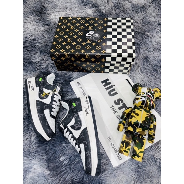 Giầy Thể Theo Air Force One Louis VuiTon Black And White AF1 LV Best 2022