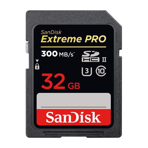 Thẻ nhớ máy ảnh SDHC Sandisk Extreme Pro UHS-II U3 2000x 32GB 300MB/s (Đen)