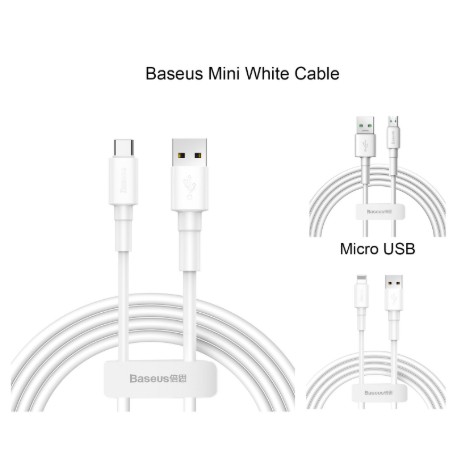 Cáp Baseus sạc nhanh và truyền dữ liệu Mini White Lightning / Micro/ Type-C (2.4A/3A )