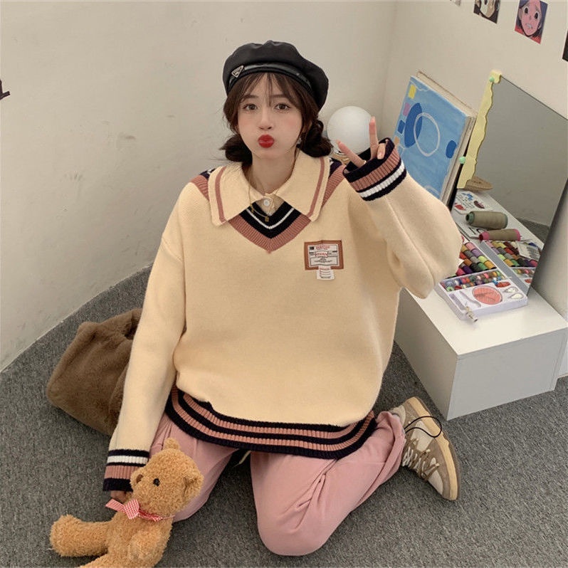 Áo len tay dài dáng rộng thời trang dành cho nữ