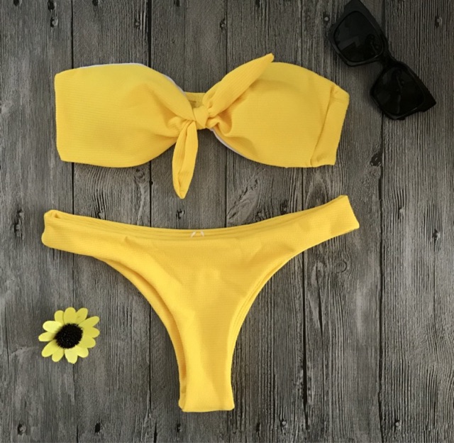 [BKN56] <ÂU> SET BIKINI QUÂY NƠ NGỰC VẢI GÂN 3 MÀU | BigBuy360 - bigbuy360.vn