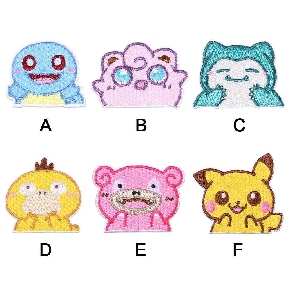 SHOUHOU Pokemon Water Bottle Stickers Anime Game Self-adhesive Patch DIY Clothes Bag Accessories Badges Patches