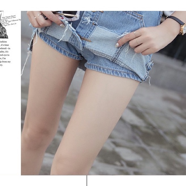 Xả Kho : Chân váy bò Jeans thiết kế lưng cao Denim giả váy trong có quần size to cá tính đóng cúc