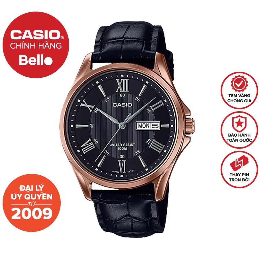 Đồng hồ Nam dây da Casio MTP-1384 chính hãng bảo hành 1 năm Pin trọn đời