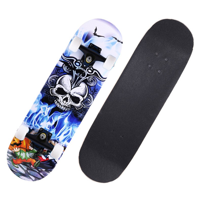 Ván trượt  thể thao skateboard người lớn chất liệu gỗ phong ép cao cấp 7 lớp bánh cao su mặt nhám màu ngẫu nhiên