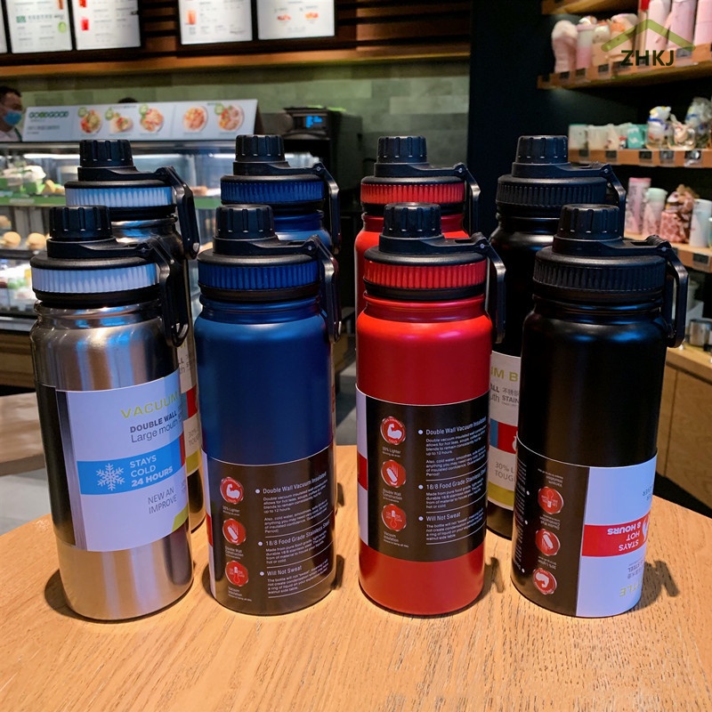 Bình Nước Giữ Nhiệt Bằng Thép Không Gỉ Dung Tích 600ML 800ML 1000ML 4 Màu Tùy Chọn