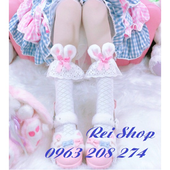 Tất Lolita dễ thương đính tai Thỏ đáng yêu