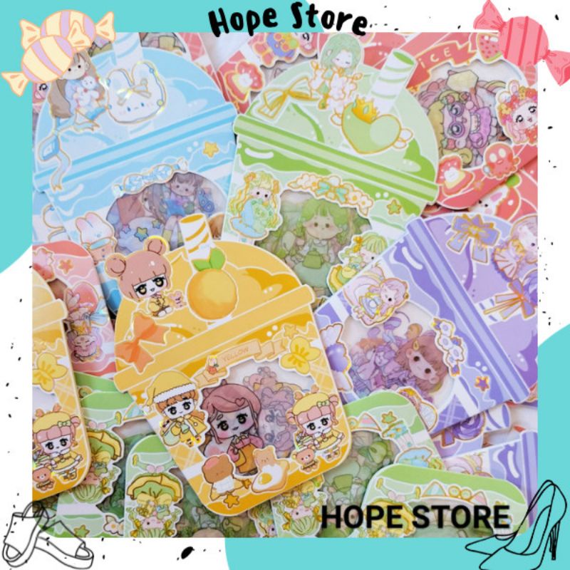 Set Sticker Thủ Công Kem 6 Màu Trang Trí Đồ Dùng- Văn phòng phẩm- Thoả Sức Sáng Tạo