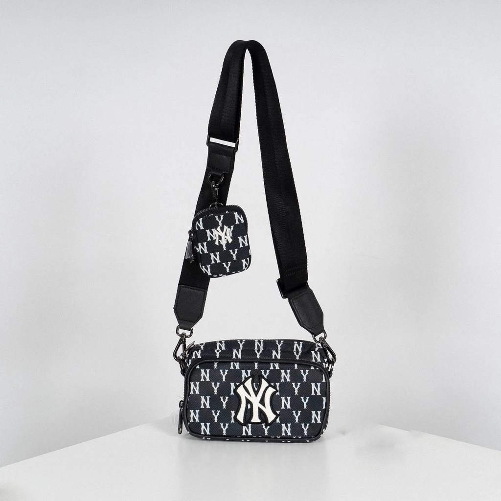 ✅  Túi MLB Monogram Mini Crossbody Bag New York Yankees BLACK  HÀNG CHUẨN 1:1 GIÁ RẺ