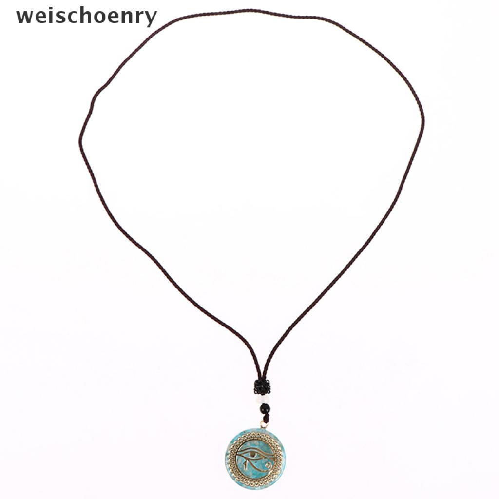 Weiscy 1Pc Orgonite Energy Pendant Orgone Amazonite Necklace Horus Eye All-Seeing Eyes .