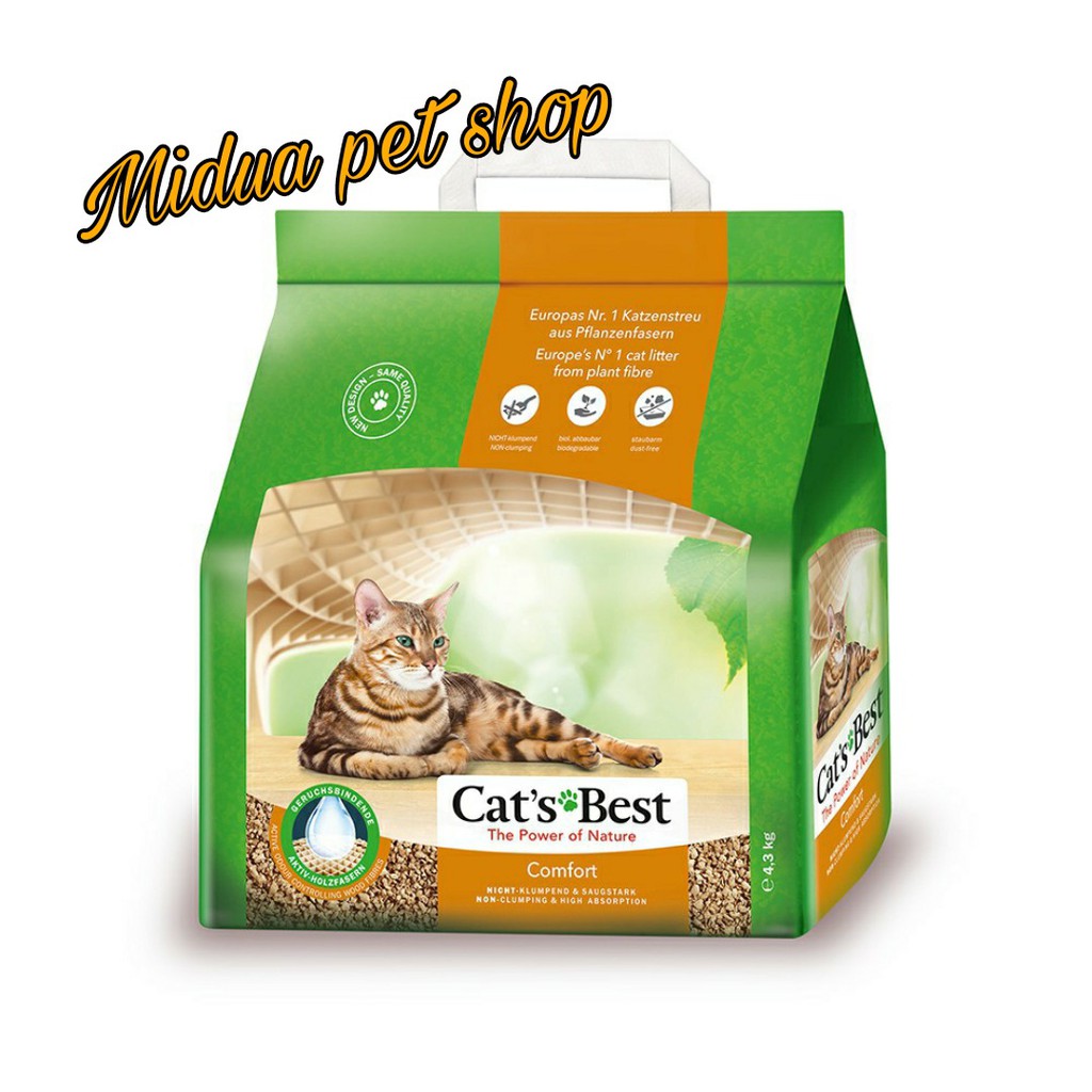 4.3kg-10L Cát hữu cơ k vón cục cho mèo, cat's best comfort