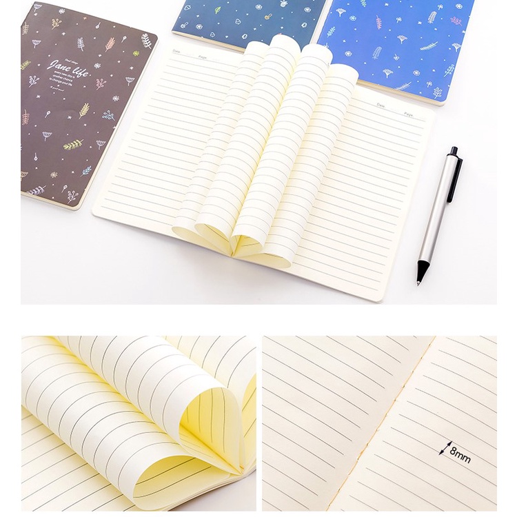 Sổ nhật ký Hàn Quốc nhỏ xinh và tươi tắn dễ thương sổ bìa mềm A5