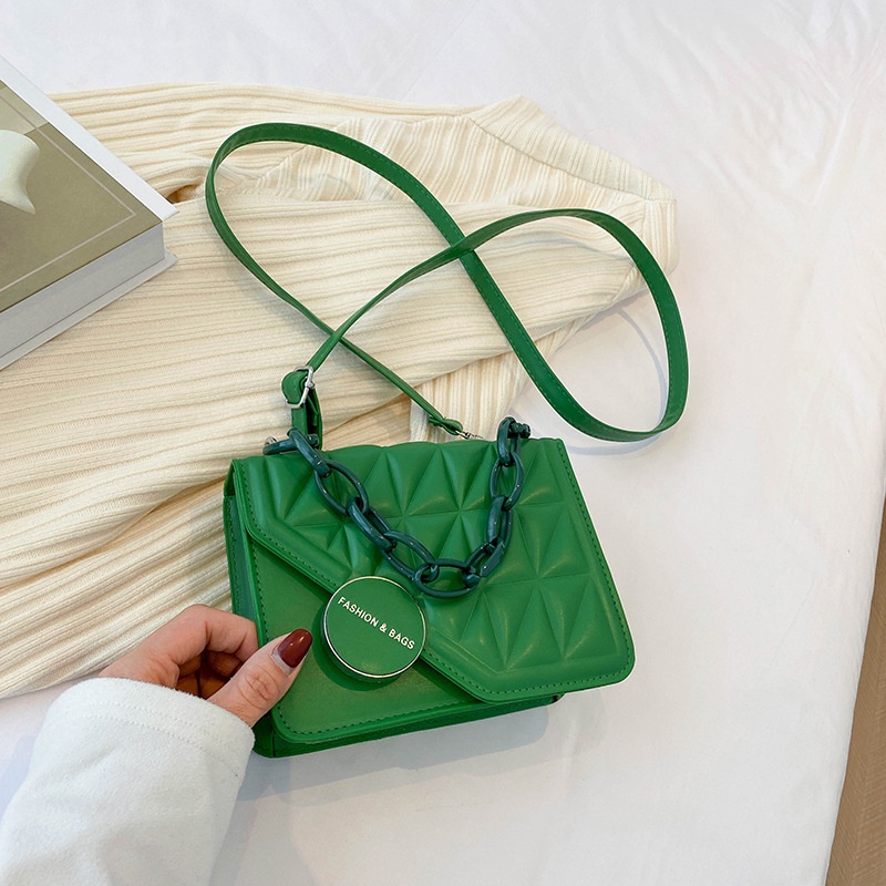 Túi Đeo Vai Hình Vuông Cỡ Nhỏ Màu Trơn Đơn Giản Thời Trang Cho Nữ