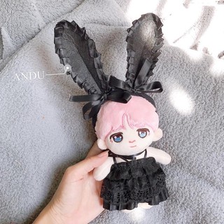 "Có Sẵn"Outfit cho doll đầm cho Labubu17cm/  Doll 15cm 20cm Set đầm đen Black
