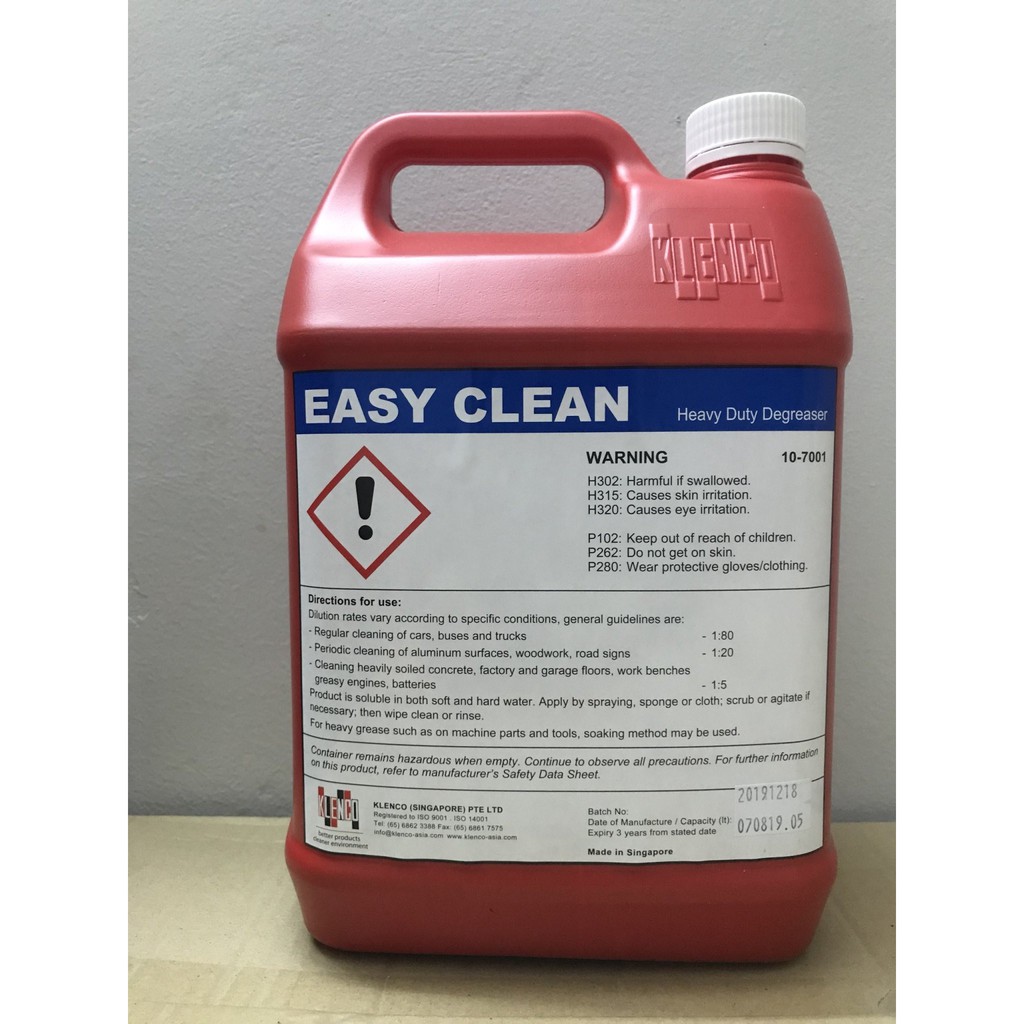 Hóa chất tẩy rửa dầu mỡ đa năng Easy Clean Can 5l Klenco Singapore