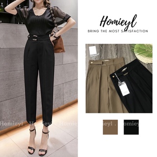 Quần baggy nữ lưng cao đai vuông cạp cao công sở Homieyl, quần tây lưng cao đi học đi làm