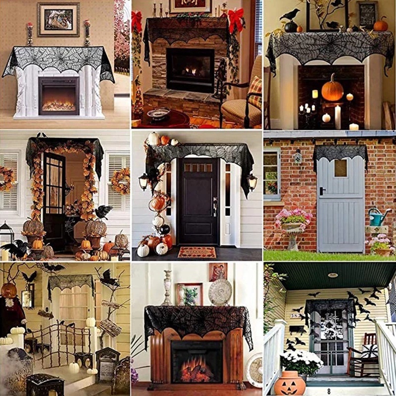 Tấm Vải Ren Che Phủ Bàn Trang Trí Tiệc Halloween DIY Ốp