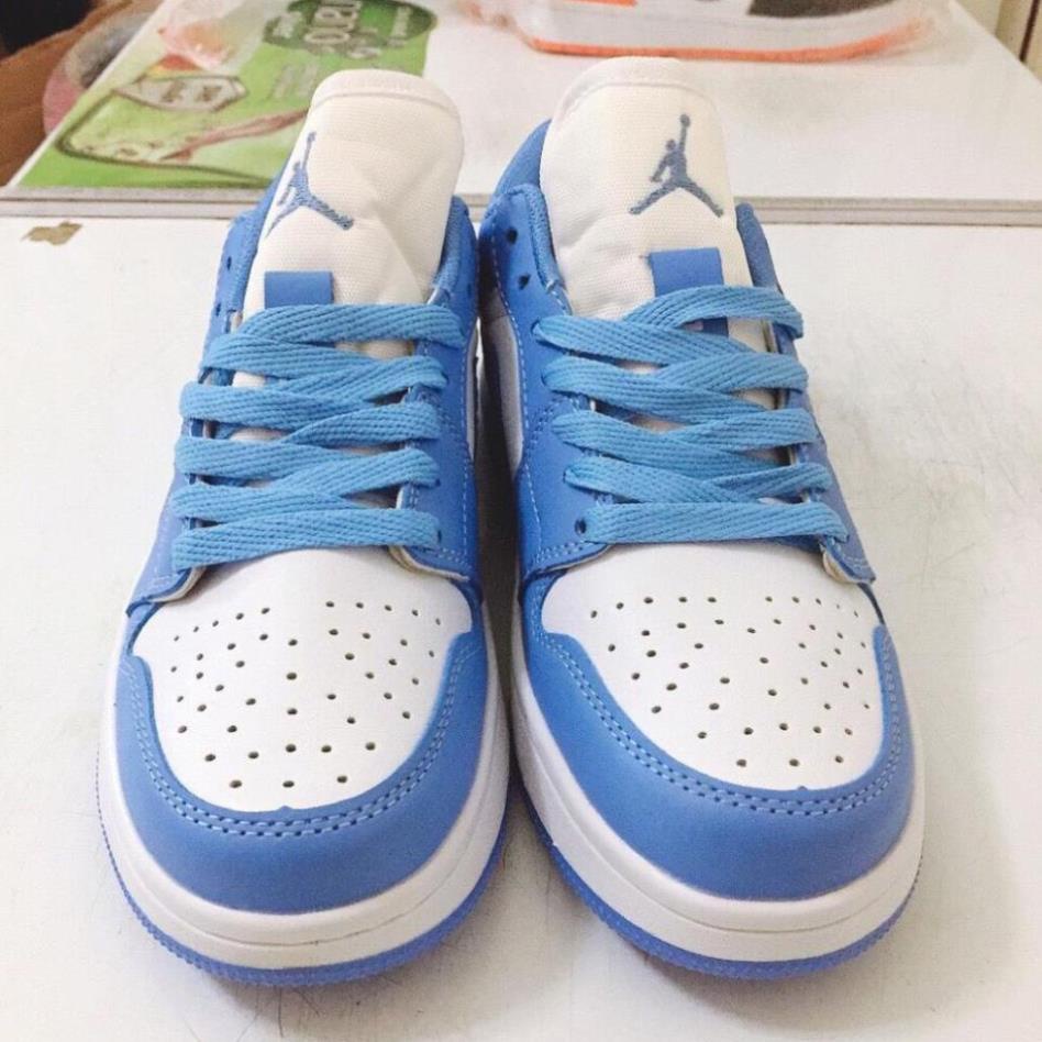 Giày Thể Thao Nam Nữ Cổ Thấp Giày Nike Air Jordan JD 1 Low Xanh Dương -ju2 ! # 🌵