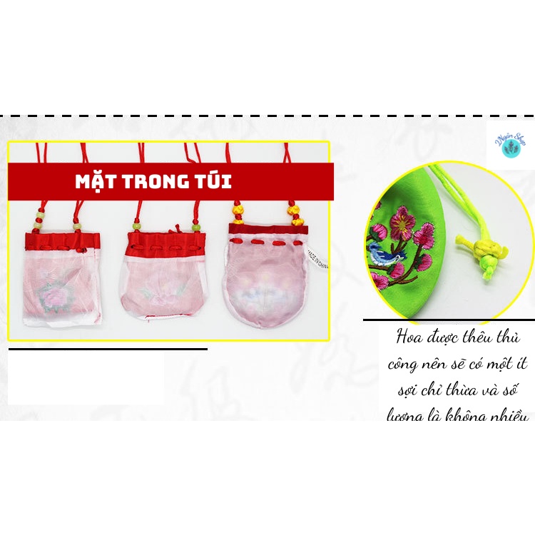 Hầu Bao Đựng Xu, Túi Thơm,Chứa Hương Liệu Có Thể Đeo Cho Trẻ Chống Muỗi, Thêu Hoa Sen, Dùng Làm Quà Tặng 2N011-2 Ngân Sh