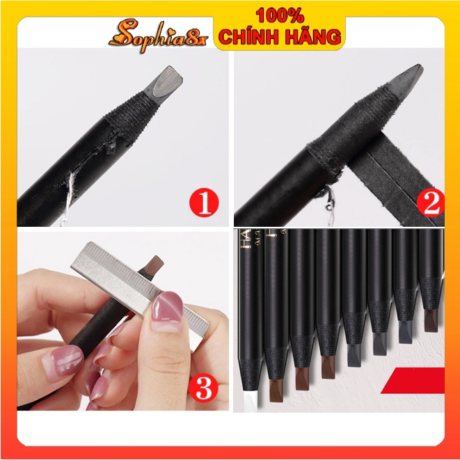 Chì xé kẻ mày phẩy sợi cao cấp Haozhuang Make Up Milano Eyebrow Pencil