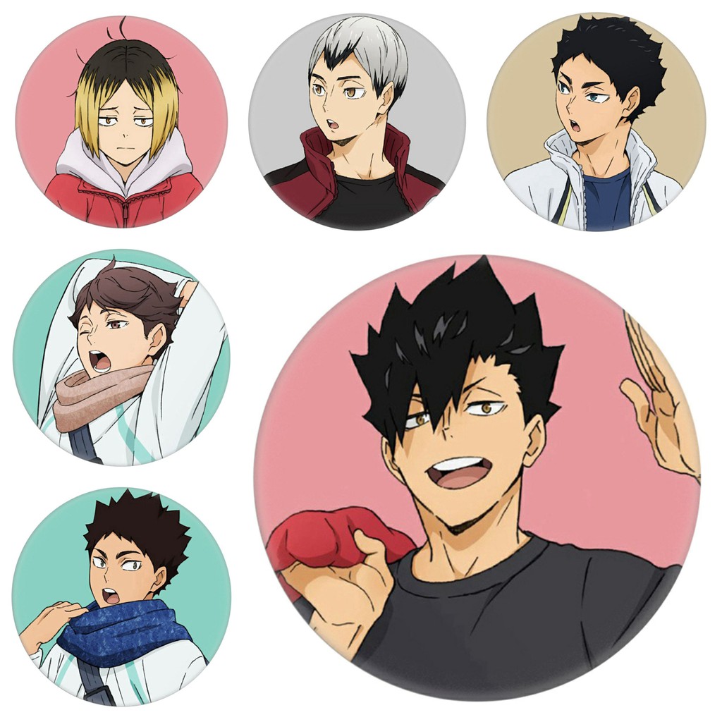 (m02) Huy hiệu cài áo IN HÌNH Haikyuu!! Vua bóng chuyền anime chibi dễ thương xinh xắn