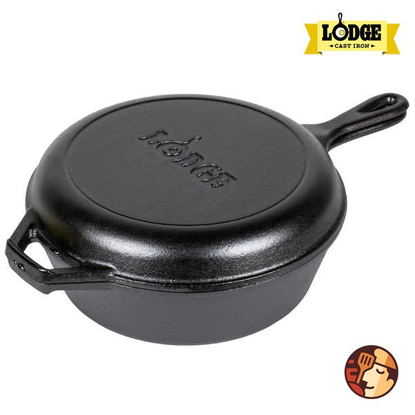 Bộ nồi và chảo gang Lodge 26 cm chống dính tự nhiên, dùng được cho mọi loại bếp và cả lò nướng