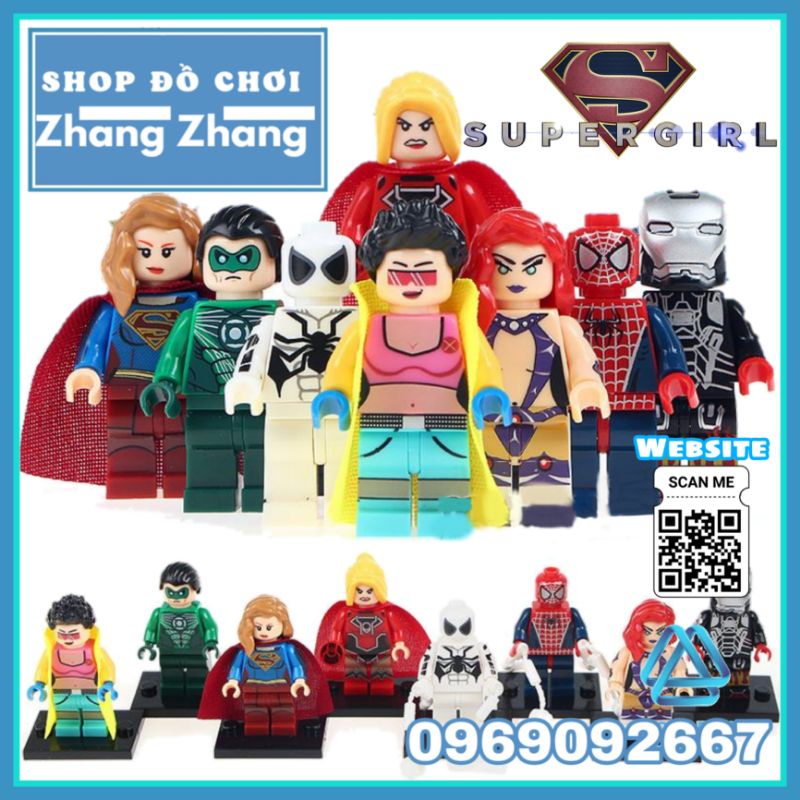 Đồ chơi Xếp hình Li gan huan gồm Fire Star - The Red woman - Super Woman Venom - Iron man Spider man Minifigures WM6005