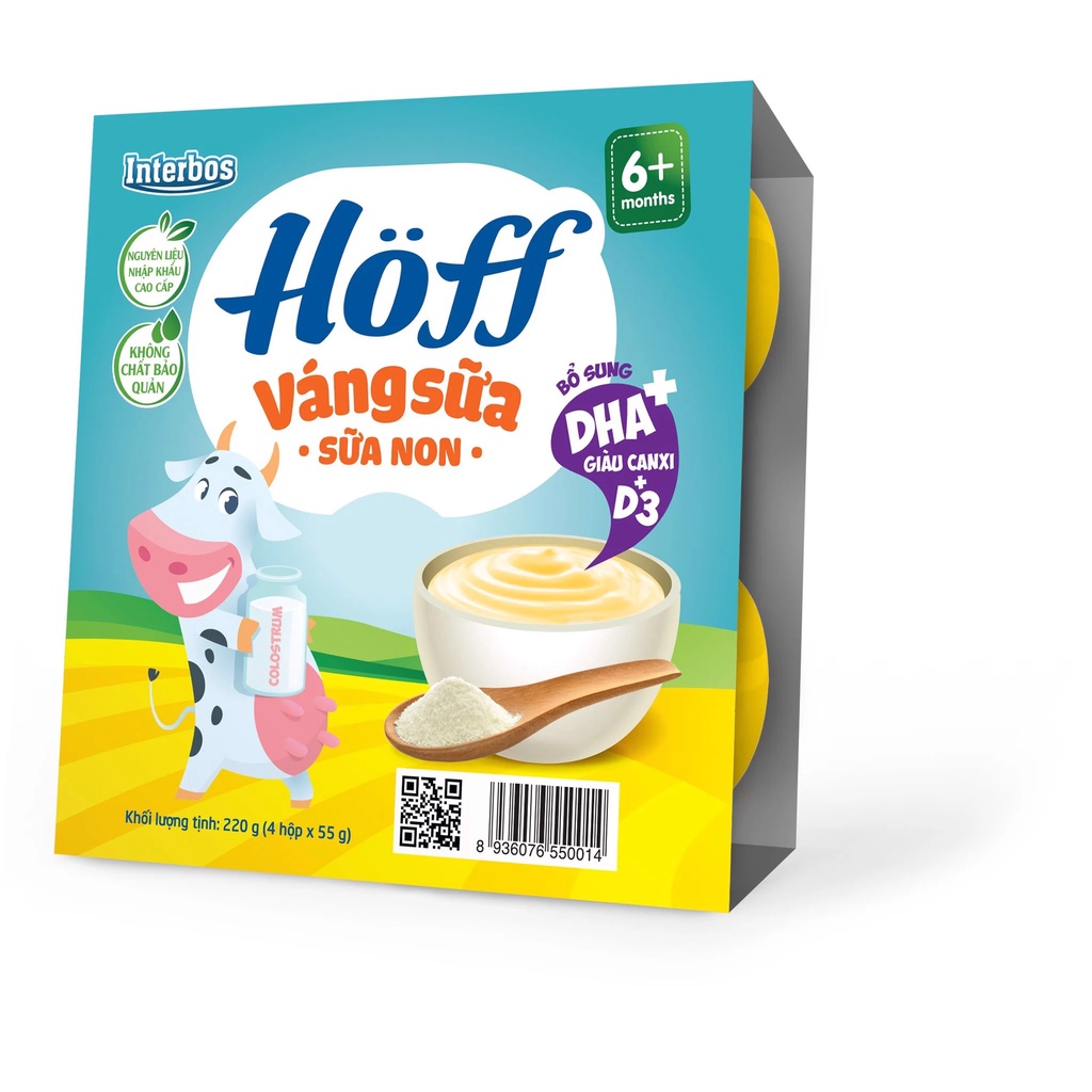 Váng Sữa Cho Bé HOFF 220g ( Vỉ 4 Hộp x 55g )
