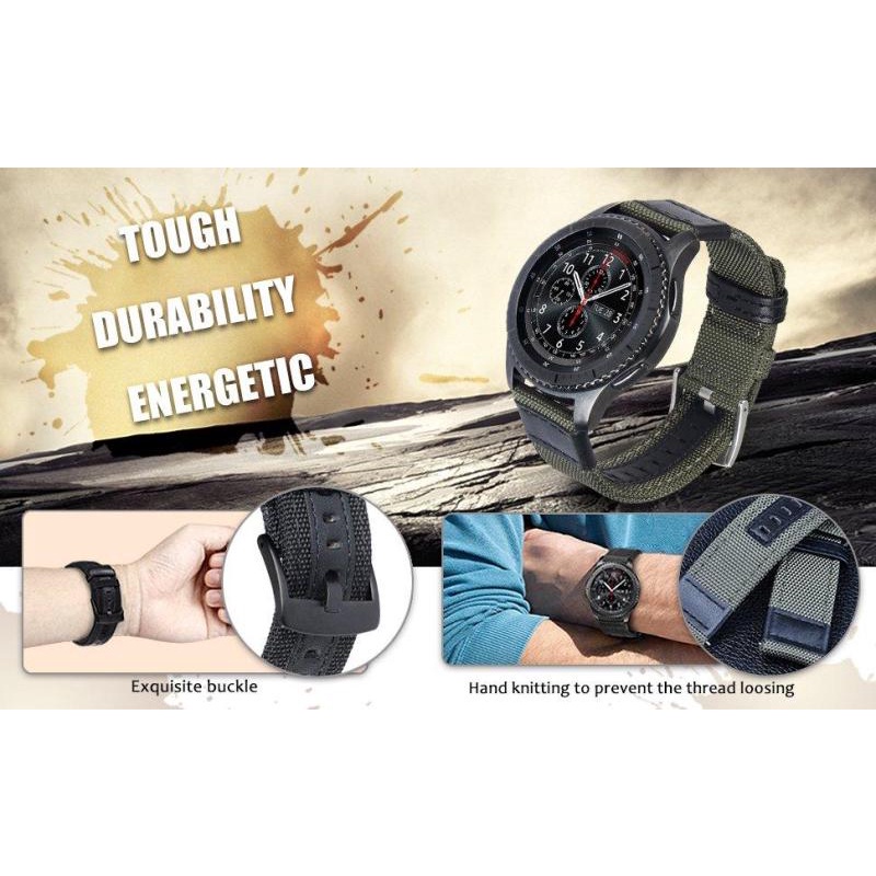 Dây Đeo nylon 20/22mm Cho Đồng Hồ samsung Gear Sport / Gear S2 Classic/ Galaxy 42mm / Active 1 2 / samsung watch 3 41mm 22mm