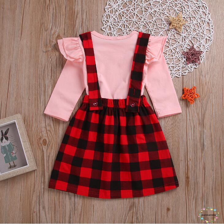 ღWSVღChristmas Baby Girl Tops+Overalls Strap Dress Skirts Outfits Toddler Clothes