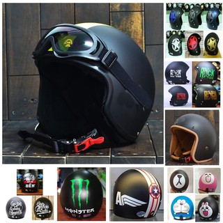 Combo Mũ Bảo Hiểm 3/4 Kèm Kính UV400 - Nhựa ABS Dẻo Siêu Bền - BH 6 Tháng Sử Dụng