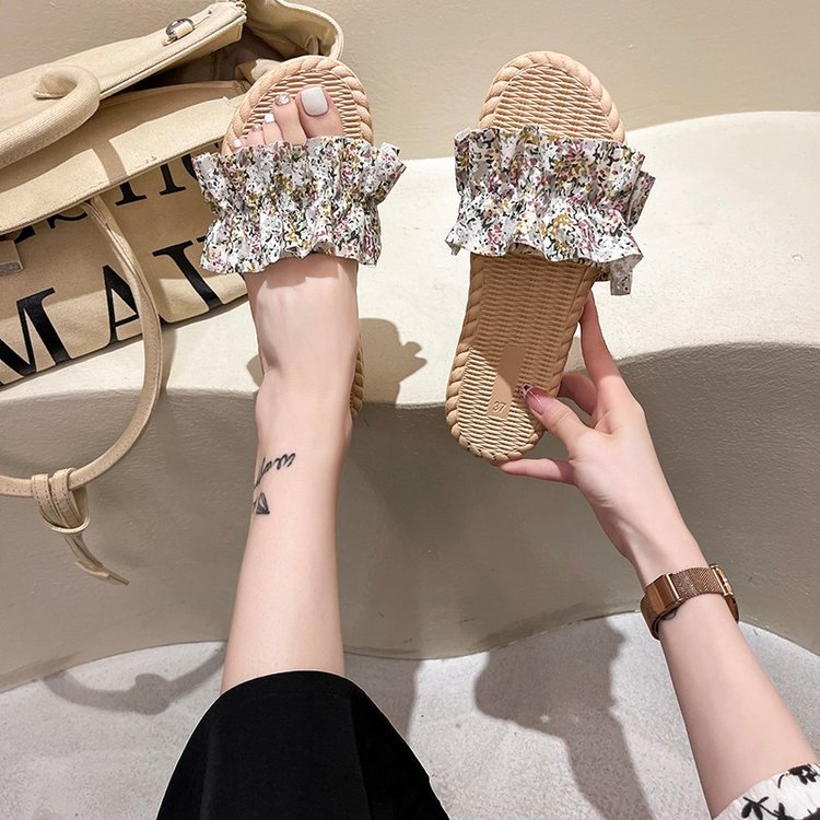 Dép Đế Bệt Mũi Tròn Đính Hoa Thời Trang Dành Cho Nữ | BigBuy360 - bigbuy360.vn