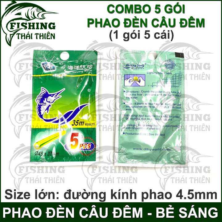 Combo 5 gói phao đèn câu đêm bẻ sáng loại lớn