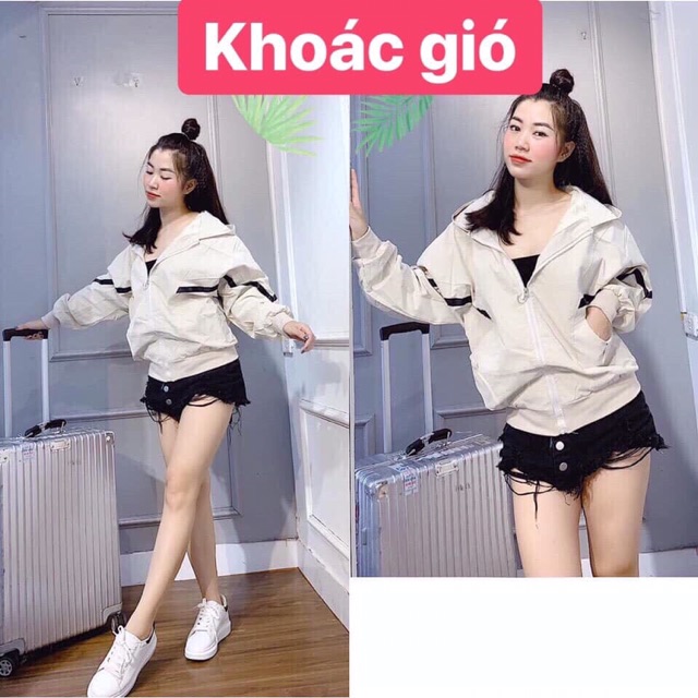 Áo khoác gió nữ 2 lớp hàng quảng châu loại 1