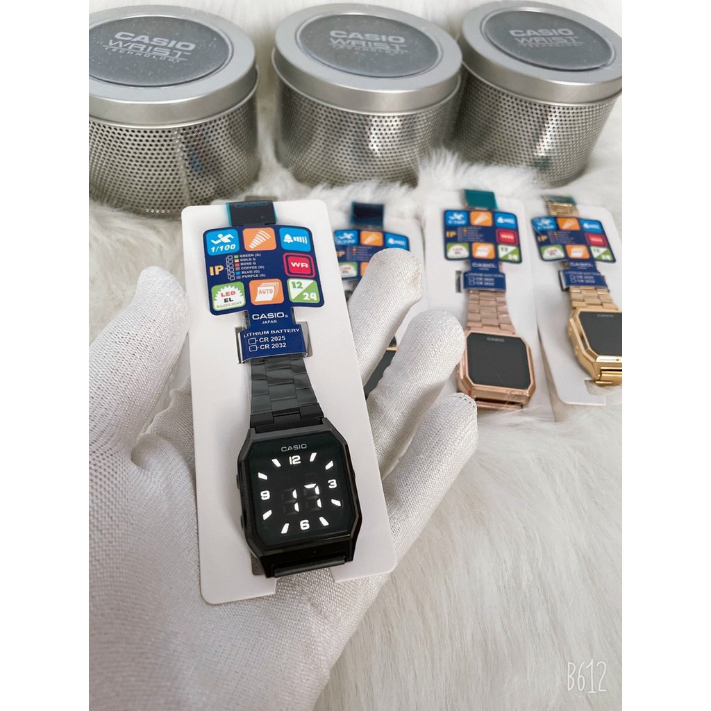 unisex áo Đồng hồ nam nữ Casio AQ 230 màn hình LED cảm ứng , hiện đại , sang trọng dành cho bạn trẻ năng động-Box thiếc