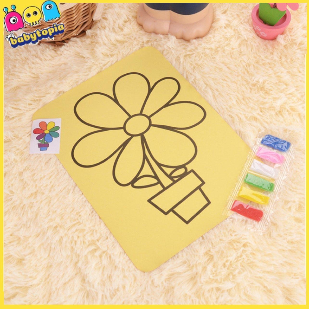 Tranh cát cho bé tập tô mầu, có sẵn cát