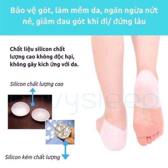 2 MIẾNG LÓT GÓT CHÂN SILICON bảo vệ gót chân chống nứt nẻ
