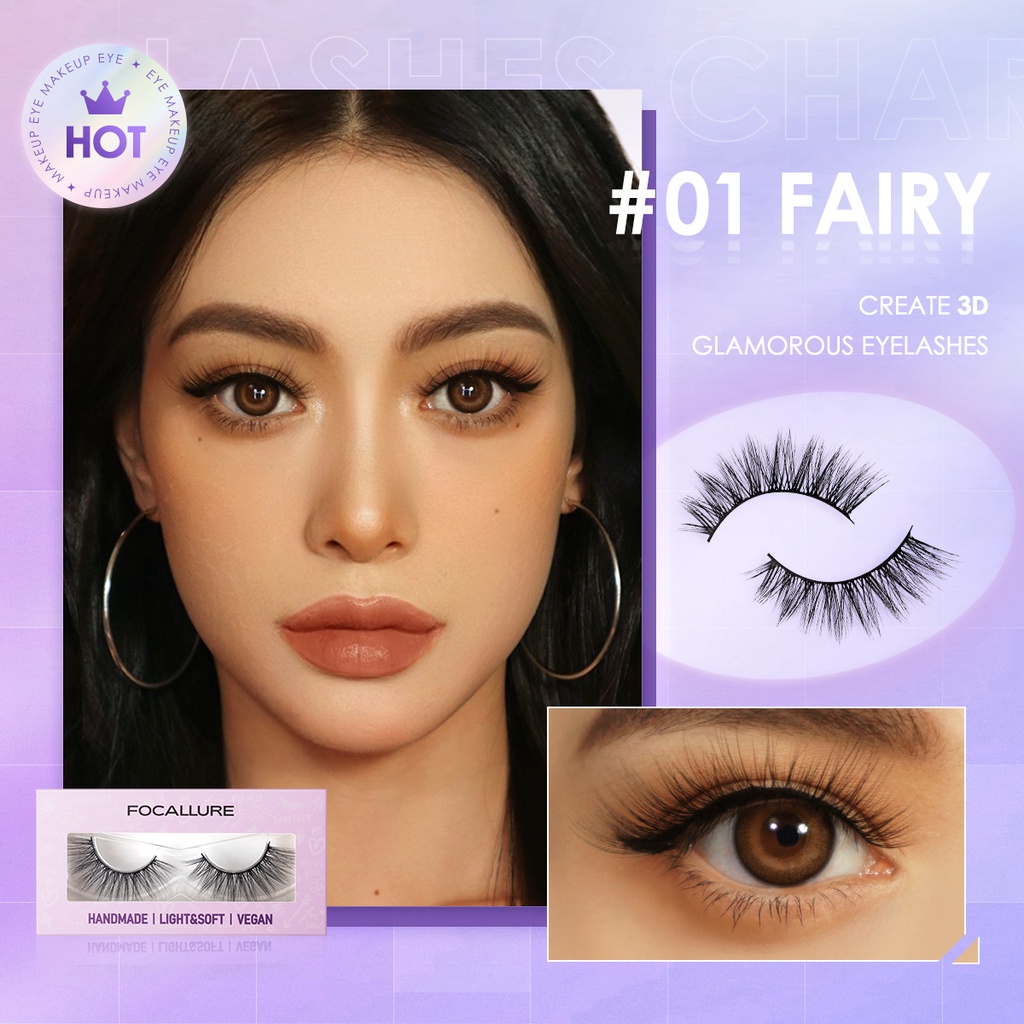 Hộp Lông Mi Giả 3D Mềm Mịn Tự Nhiên Chất Lượng Cao Focallure