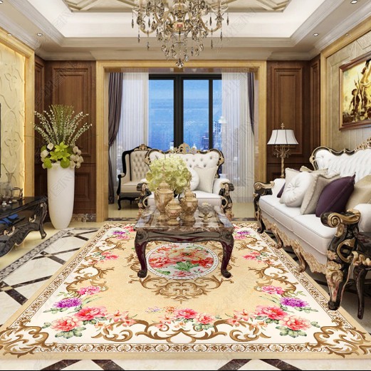 Thảm trải sàn phòng khách sang trọng cổ điển phong cách châu Âu