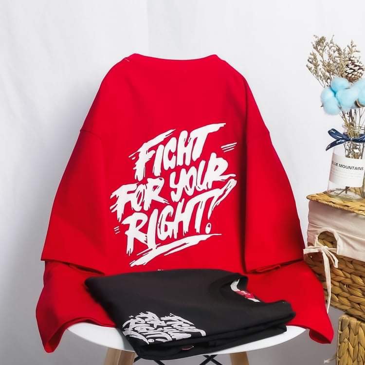 Áo thun Nam, nữ, Form rộng, tay lỡ, thân dài có 4 màu Đen, Trắng, Đỏ, Vàng thời trang Unisex dành cho giới trẻ