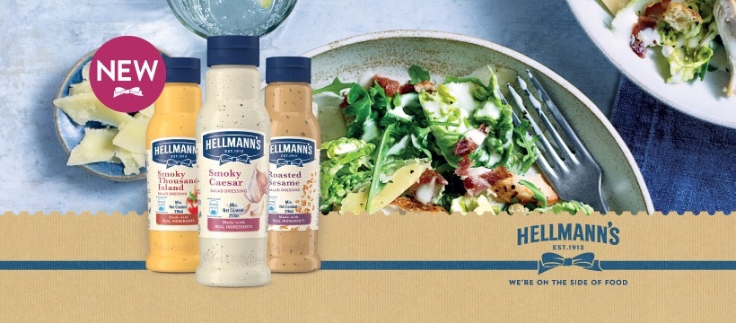 Sốt Salad hiệu Hellmann’s Smoky Caesar/Smoky Thousand Island/ Roasted Seasame 210ml