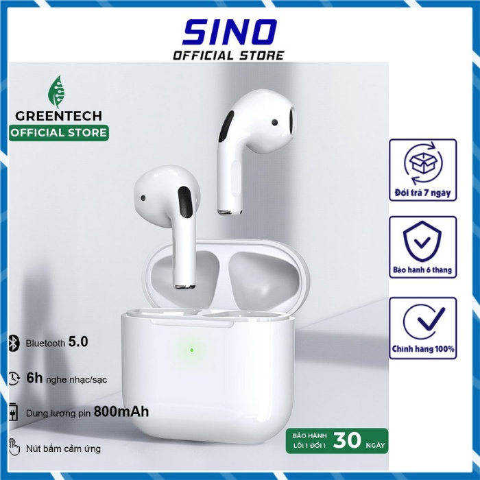 Tai Nghe Bluetooth - Tai Nghe 5.0 Không Dây Mini AP Pro4 Tws - Đổi Tên - Định Vị - Cảm Biến Chạm - Bảo Hành 6 Tháng SINO