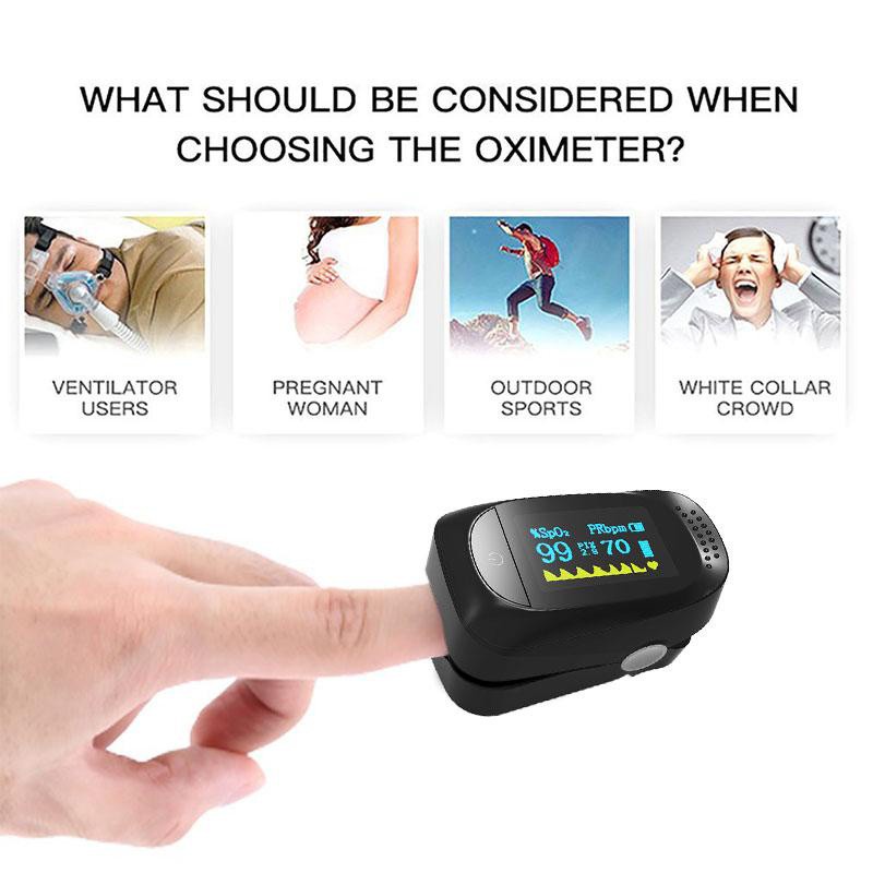 【Ready】 Nail type oximeter fingertip oximeter foreign trade blood oxygen pulse home personal care TFT screen colorlife