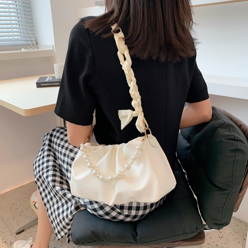 Túi Đeo Chéo Đính Hạt Xếp Ly Phong Cách Phương Tây Thời Trang Cho Nữ
