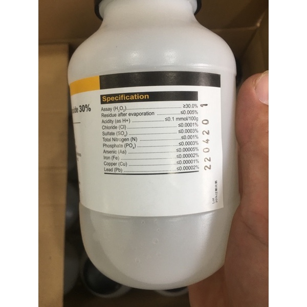 Oxy Già 30%, Hydrogen peroxide, H202 chai 500ml