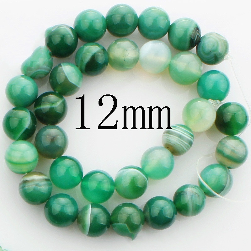 Chuỗi Hạt Đá Mã Não Nhân Tạo Màu Xanh Lá 4-12mm Dùng Làm Đồ Trang Sức Thủ Công