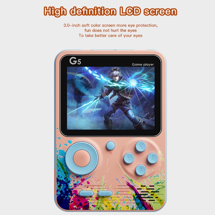 Bảng điều khiển trò chơi cầm tay G5 chứa 500 Hộp điều khiển trò chơi video chơi game cổ điển Hộp trò chơi di động