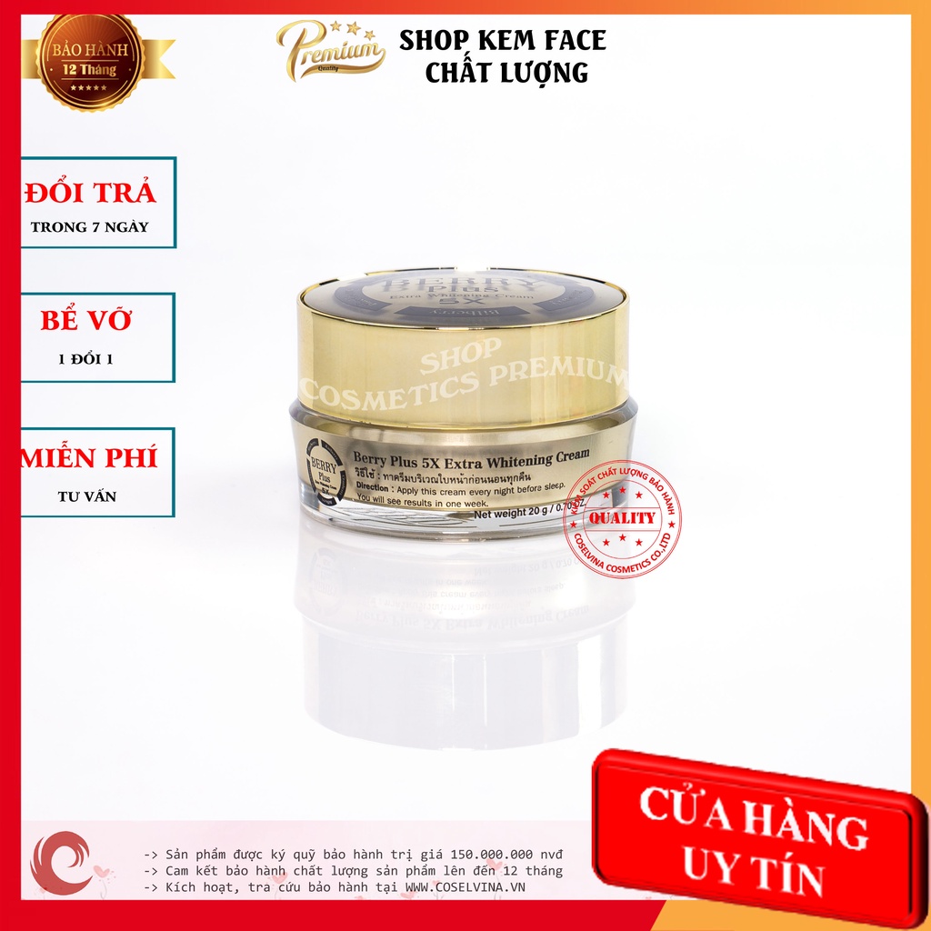 Kem Berry Plus 5X 20g dưỡng trắng da, loại bỏ mụn và sẹo