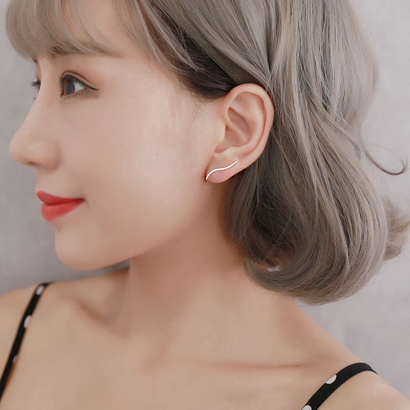 Exquisite earrings Bông Tai Bạc Tinh Giản Streamline Design Fashion Silver Earrings Unique Clip Hook Earring Women Jewelry Accessories